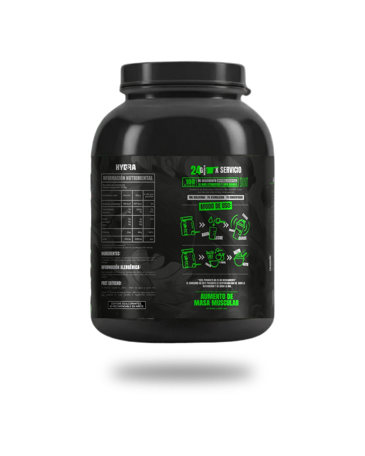 100% Whey 65 servicios - tabla nutrimental