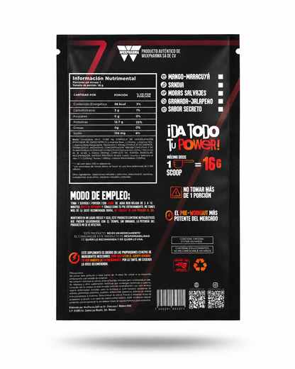 10 SOBRES INDIVIDUALES PRE ENTRENO XK-11