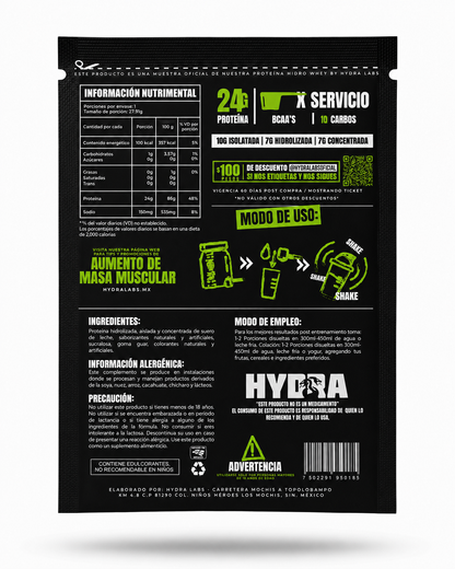 10 SOBRES INDIVIDUALES HIDRO WHEY SMORES