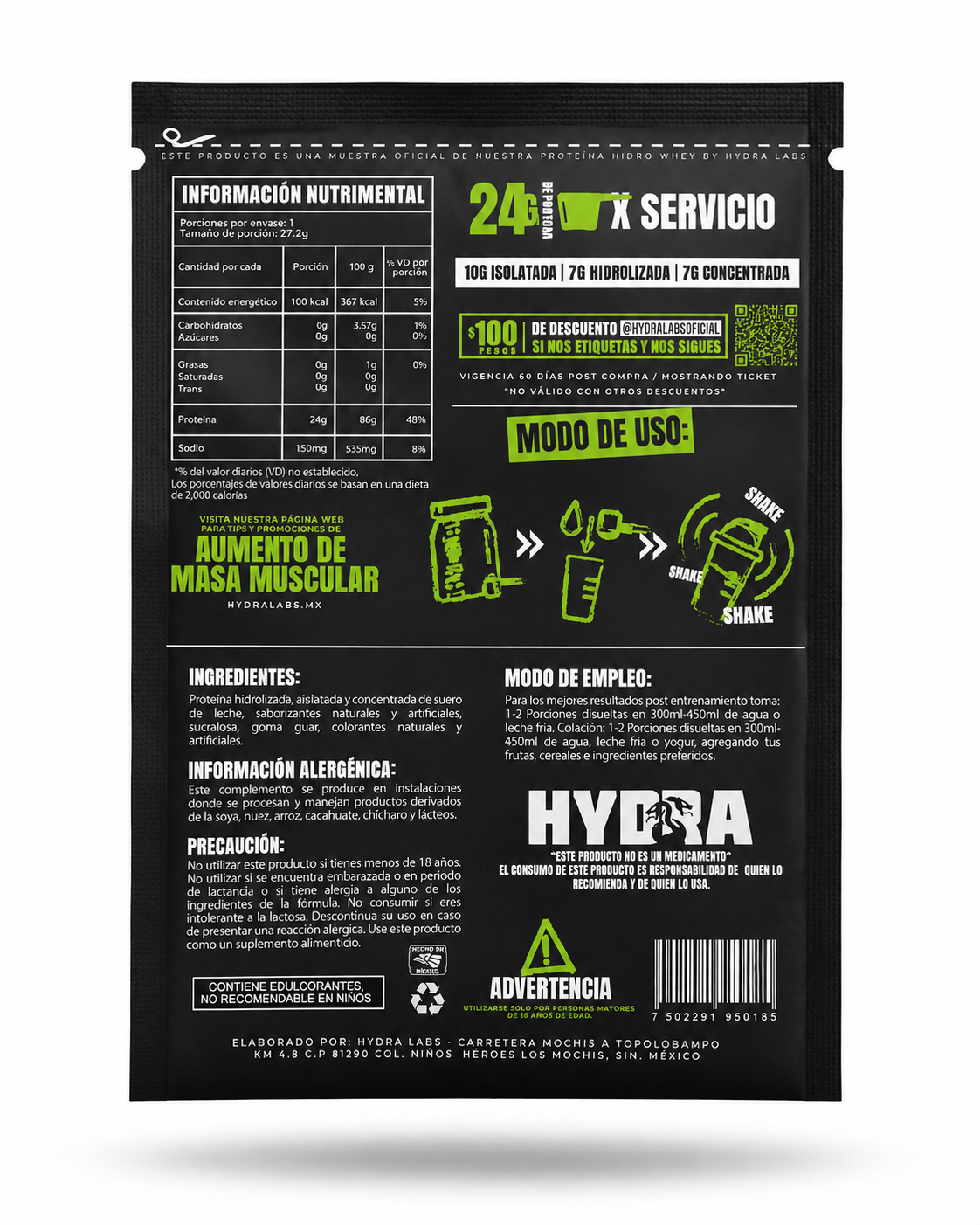 10 SOBRES INDIVIDUALES OXIDO HIDRA CEREZA